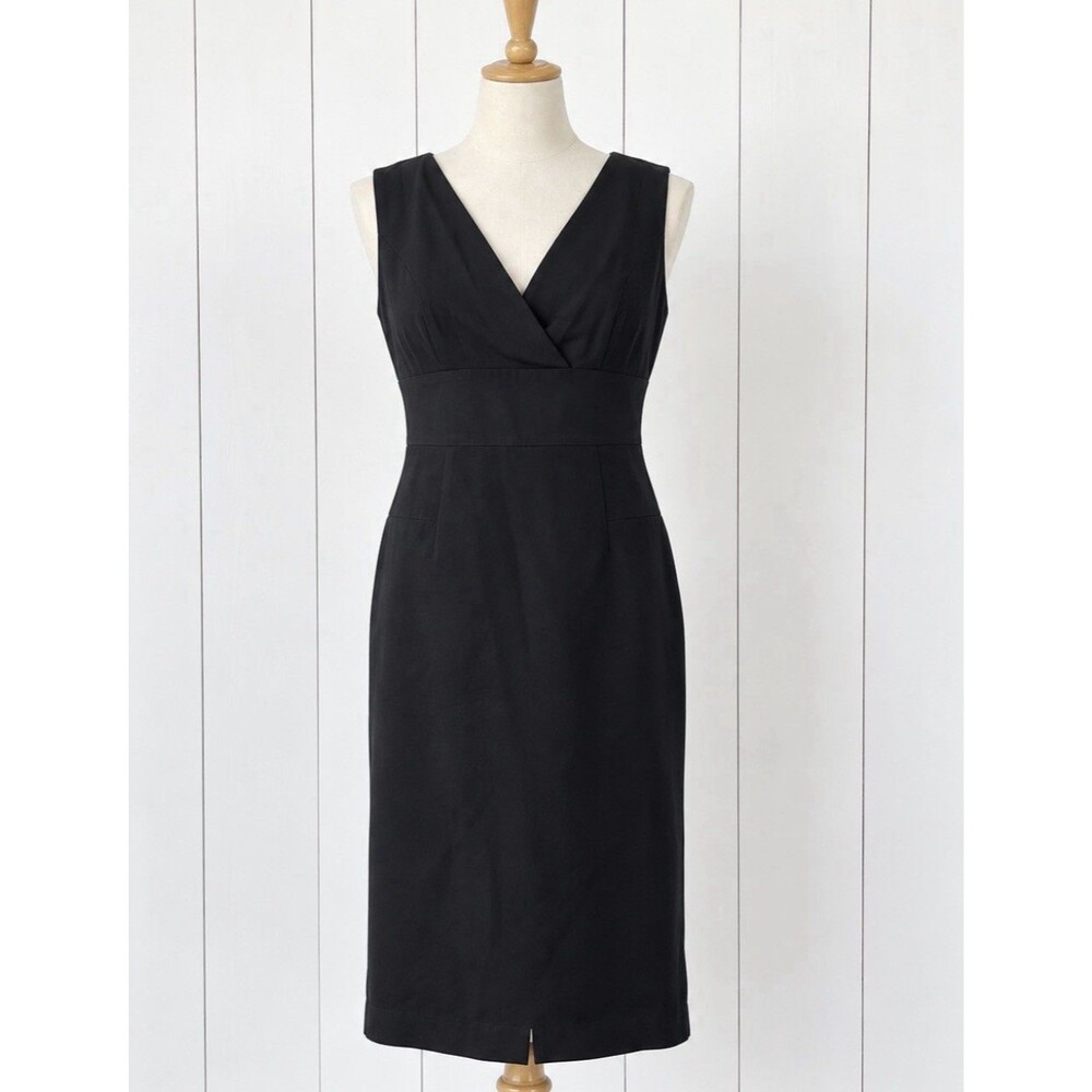 American Living Women's Black Surplice V Neck Sheath Dress Size 14 Lined